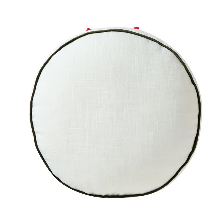 My Texas House 16" x 16" Bright White Christmas Wreath Round Decorative Pillow | Walmart (US)