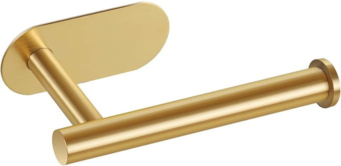 Toilet Paper Holder,Gold,Wall Mount, Upgraded Adhesive Toilet Roll Holder,no Drilling,Bathroom/Rv... | Amazon (US)