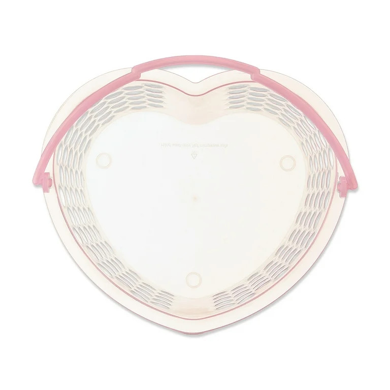 Plastic Heart-Shaped Basket, Light Pink, 8" x 5", Valentine's Day by Way To Celebrate | Walmart (US)