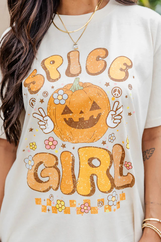 Spice Girl Retro Ivory Graphic Tee | Pink Lily