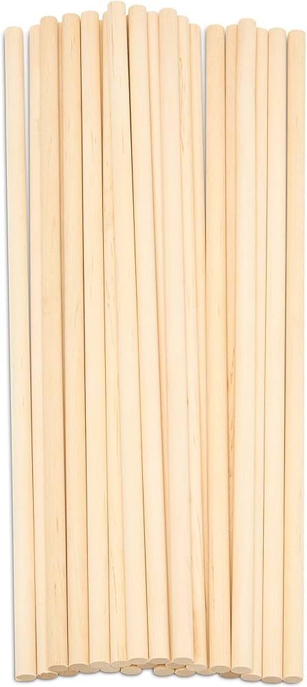 Dowel Rods Wood Sticks Wooden Dowel Rods - 5/16 x 12 Inch Unfinished Hardwood Sticks - for Crafts... | Amazon (US)