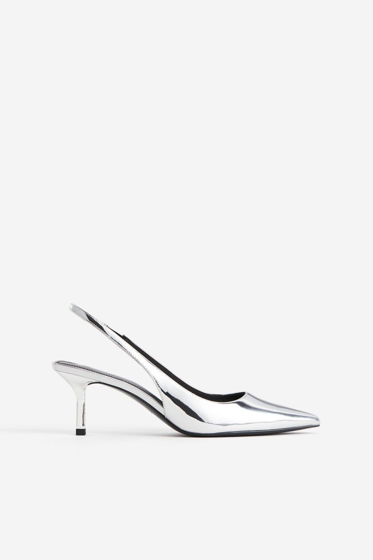 H & M - Pointed Slingbacks - Silver | H&M (US + CA)