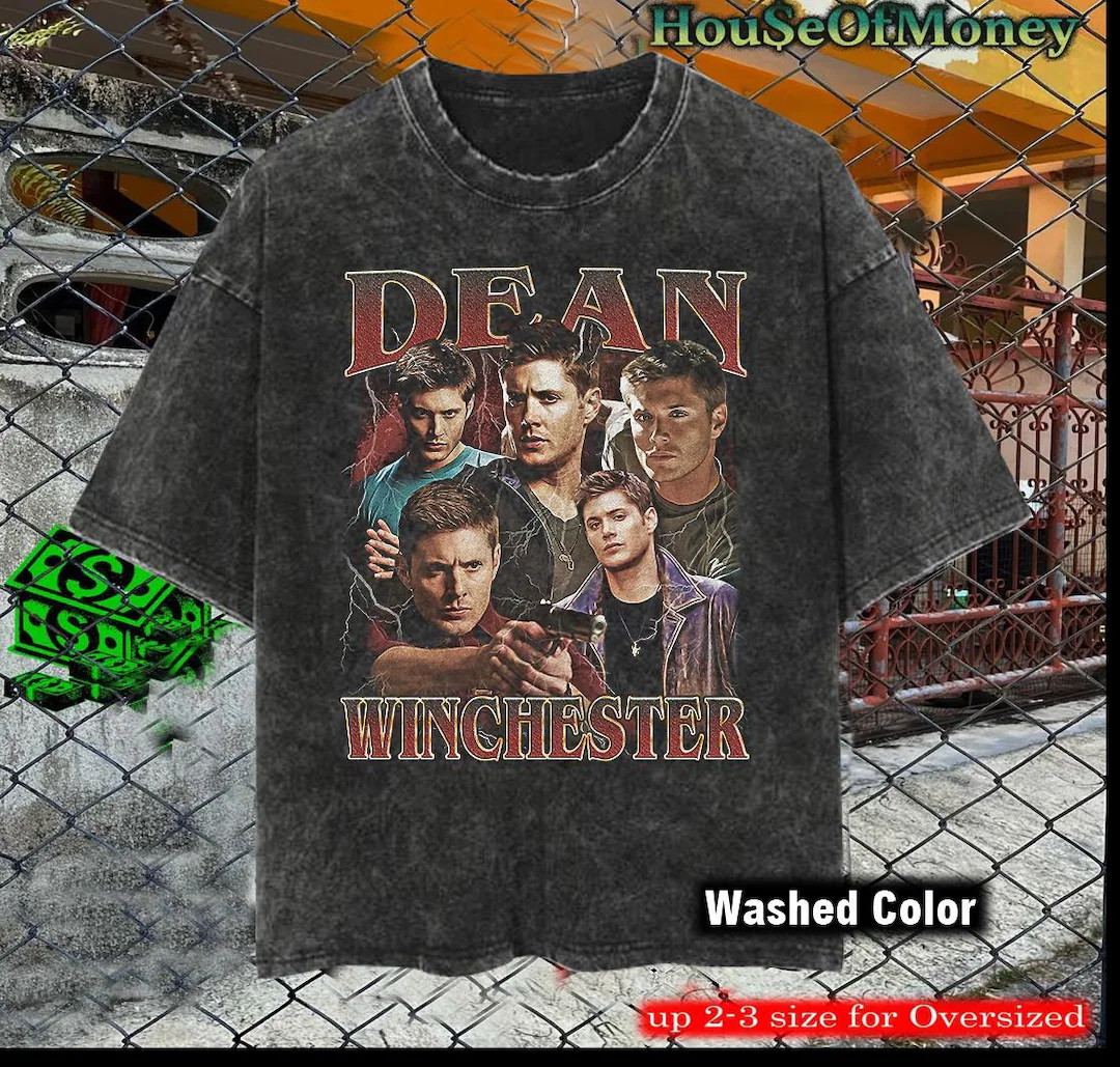 Dean Winchester Graphic Tee: Acid Wash 90s Vintage Supernatural Shirt - Etsy | Etsy (US)