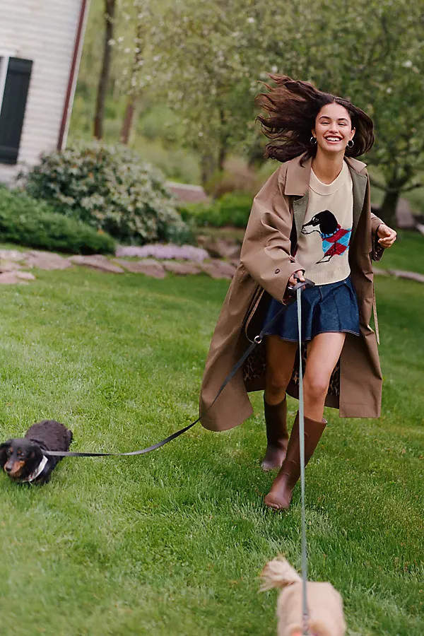 Pleated Denim Mini Skirt | Anthropologie (US)