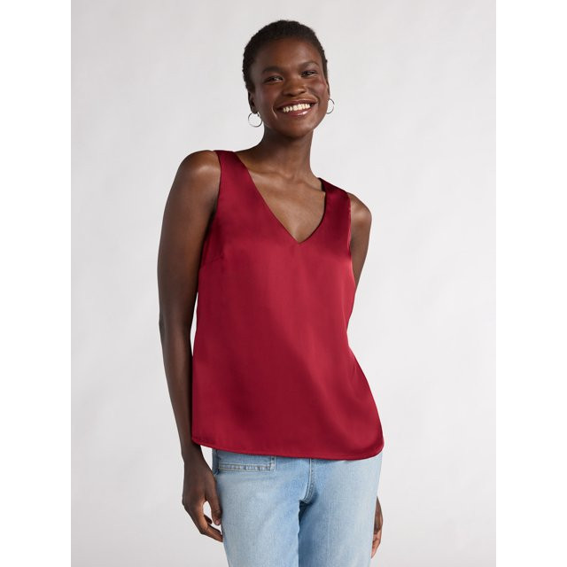 Scoop Women’s Satin Tank Top, Sizes XS-XXL | Walmart (US)