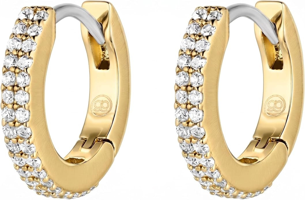 gorjana - Wilder Shimmer Bar Huggies 9/16" - 18k Gold Plated - Sparkling Design with Cubic Zircon... | Amazon (US)