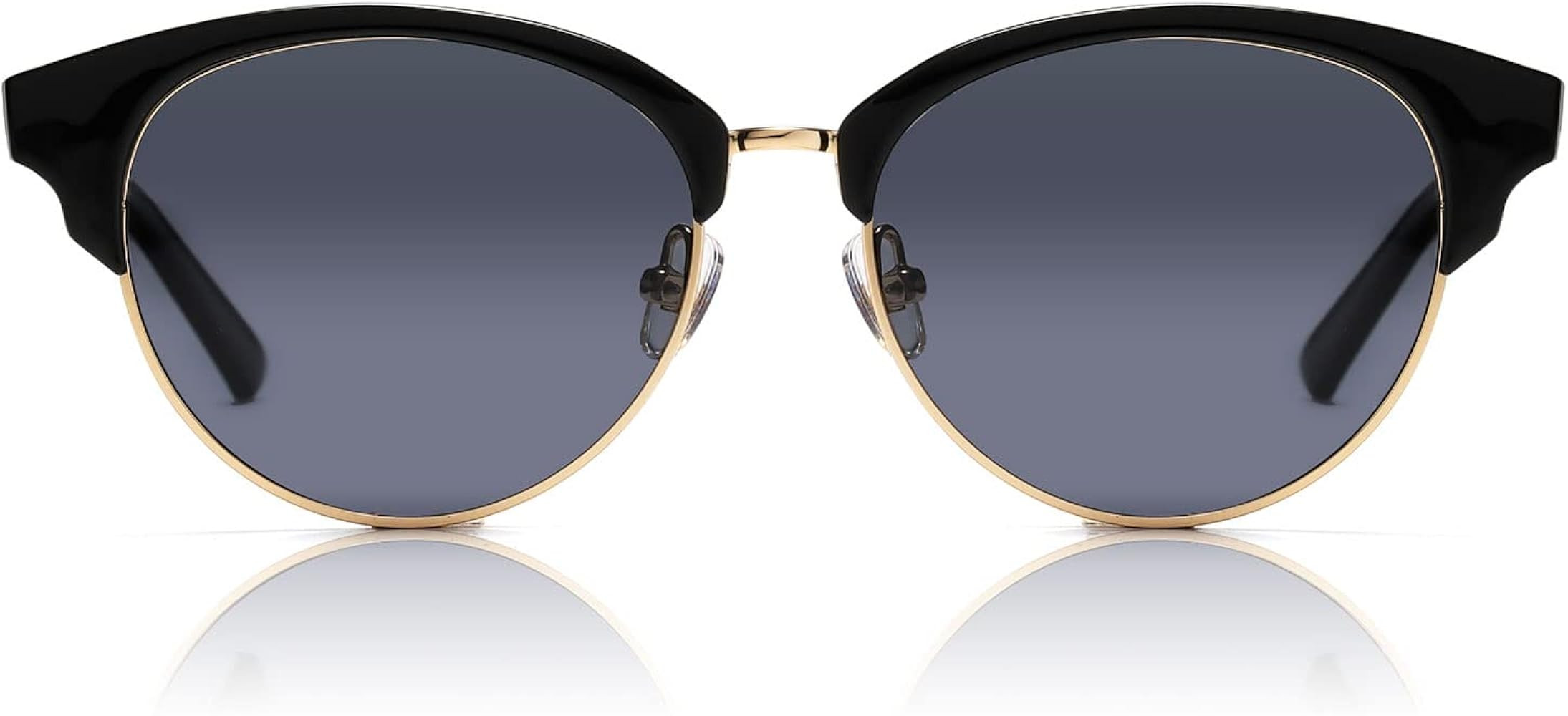 DUCO Retro Polarized Sunglasses for Women Semi Rimless Sun Glasses for Small Face Vintage Half Frame Shades 1221 | Amazon (US)