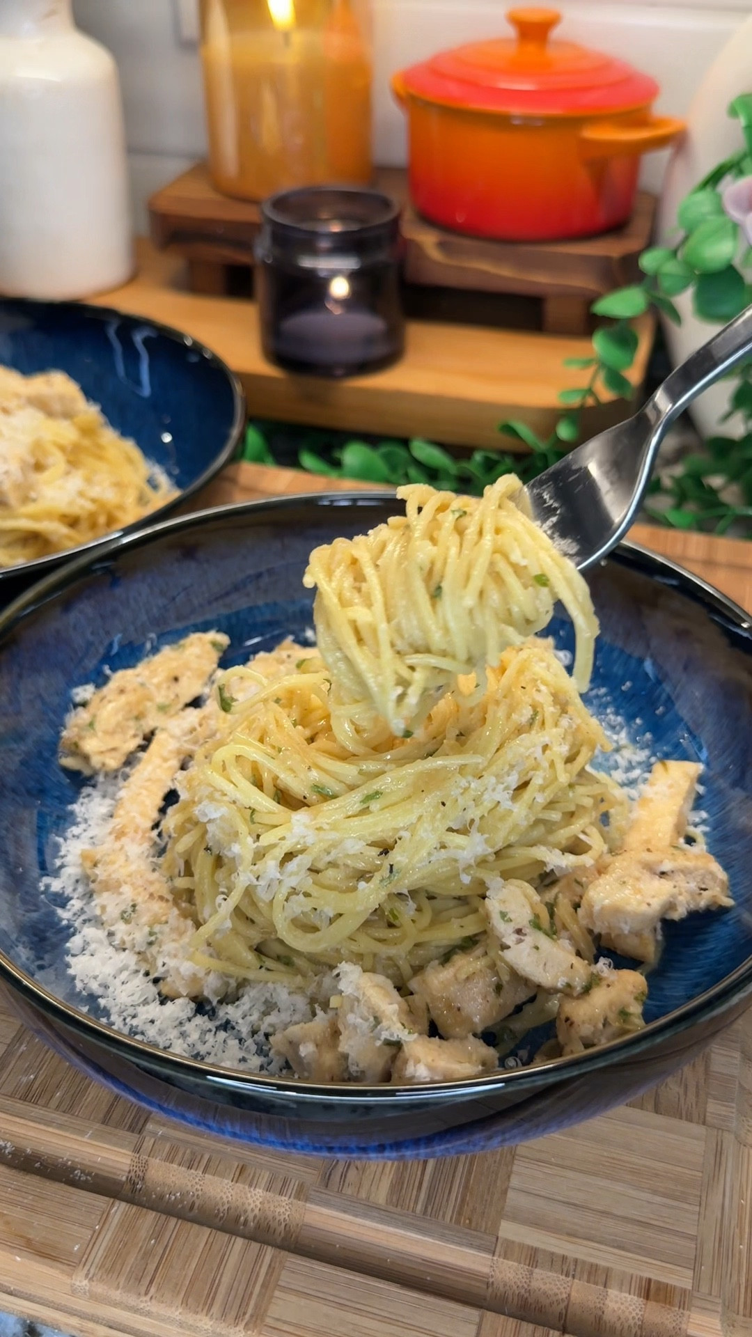 the best pasta to whip up when you’re craving buttered noodles with some extra razzle dazzle🧈🧀✨ creamy, dreamy & so easy!

Ingredients:
- 1 large chicken breast (season generously with salt, pepper, onion powder, garlic powder)
- 1 tbsp olive oil
- 1/2 cup butter (1 stick) - split
- 3-4 sprigs thyme
- 1 large sprig rosemary
- 1/2 yellow onion, diced finely
- 5-6 cloves garlic
- 1 cup pasta water
- salt & pepper to taste
- 1 tbsp parsley flakes
- 1/2 cup freshly shredded Parmesan
- angel hair pasta

#easydinnerideas #weeknightmeals #mealinspo #cookingessentials #kitchenfavorites

#LTKFamily #LTKHome #LTKSeasonal