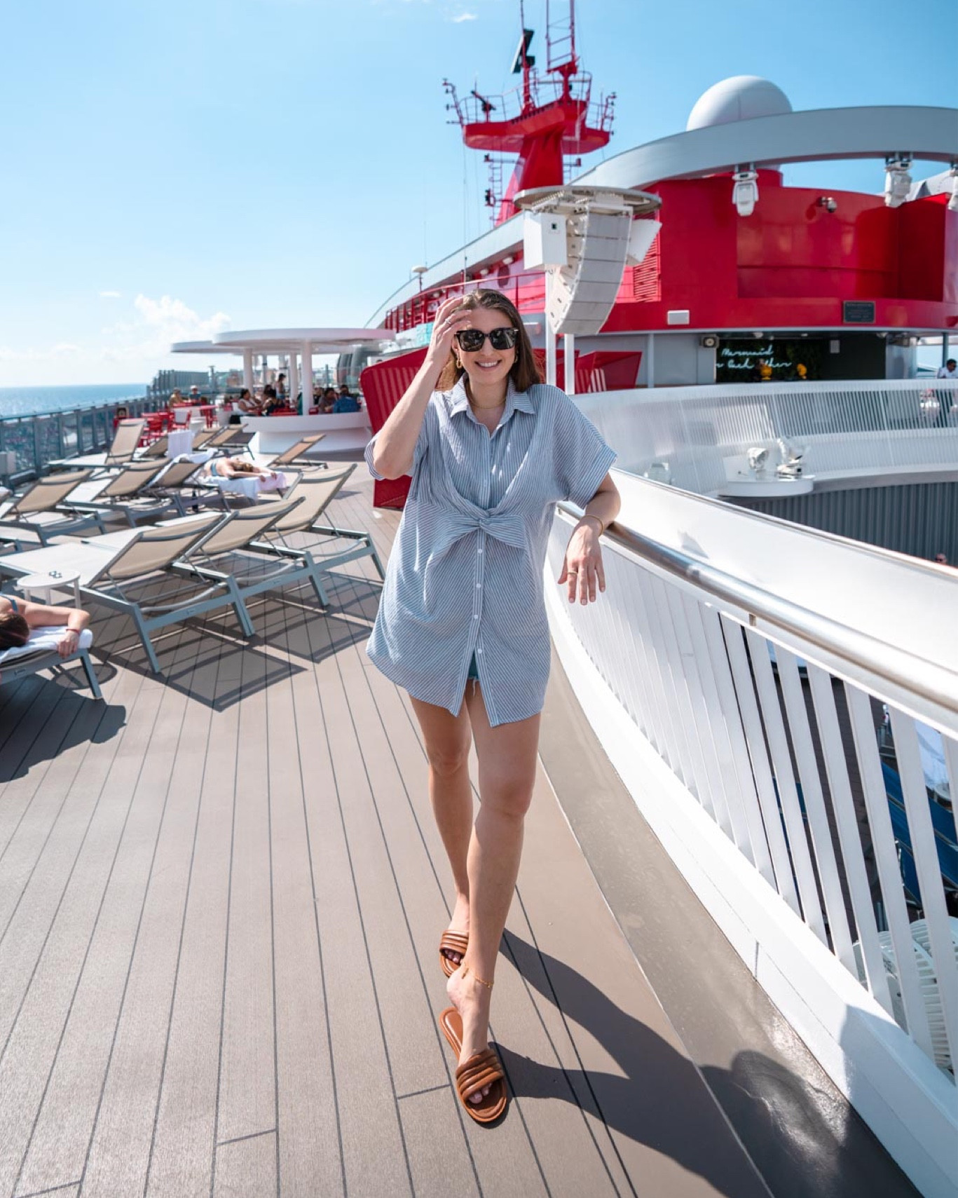 Blue striped Beach coverup from Cupshe 
#beachoutfit #cruiseoutfit #coverup #coverups 

#LTKtravel #LTKswim #LTKFind