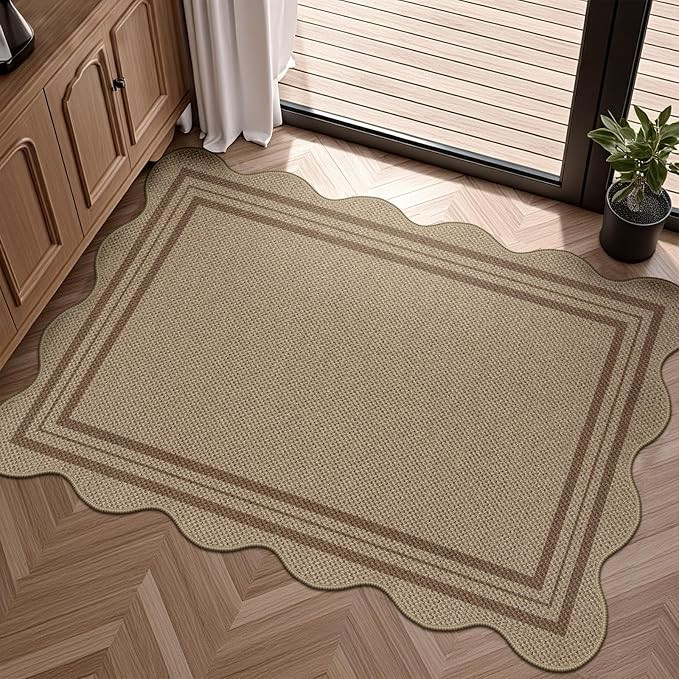 Easy Jute Outdoor Mats for Front Door, 2x3 Small Washable Kitchen Rugs, Farmhouse Brown Throw Rug... | Amazon (US)