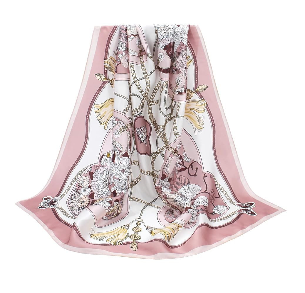 ANDANTINO 100% Pure Mulberry Silk Scarf 35" Large Square Lightweight Headscarf –Women’s Hair ... | Amazon (US)