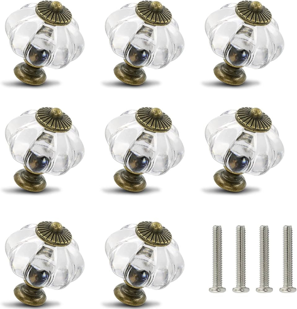Zernmiarder Clear Acrylic Pumpkin Knobs - 12 Pack, 1.18 in x 1.42 in, with Mounting Set and Screw... | Amazon (US)