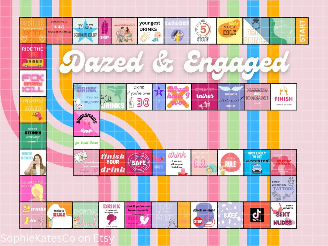 Bachelorette Board Game - Dazed and Engaged | Etsy (US)