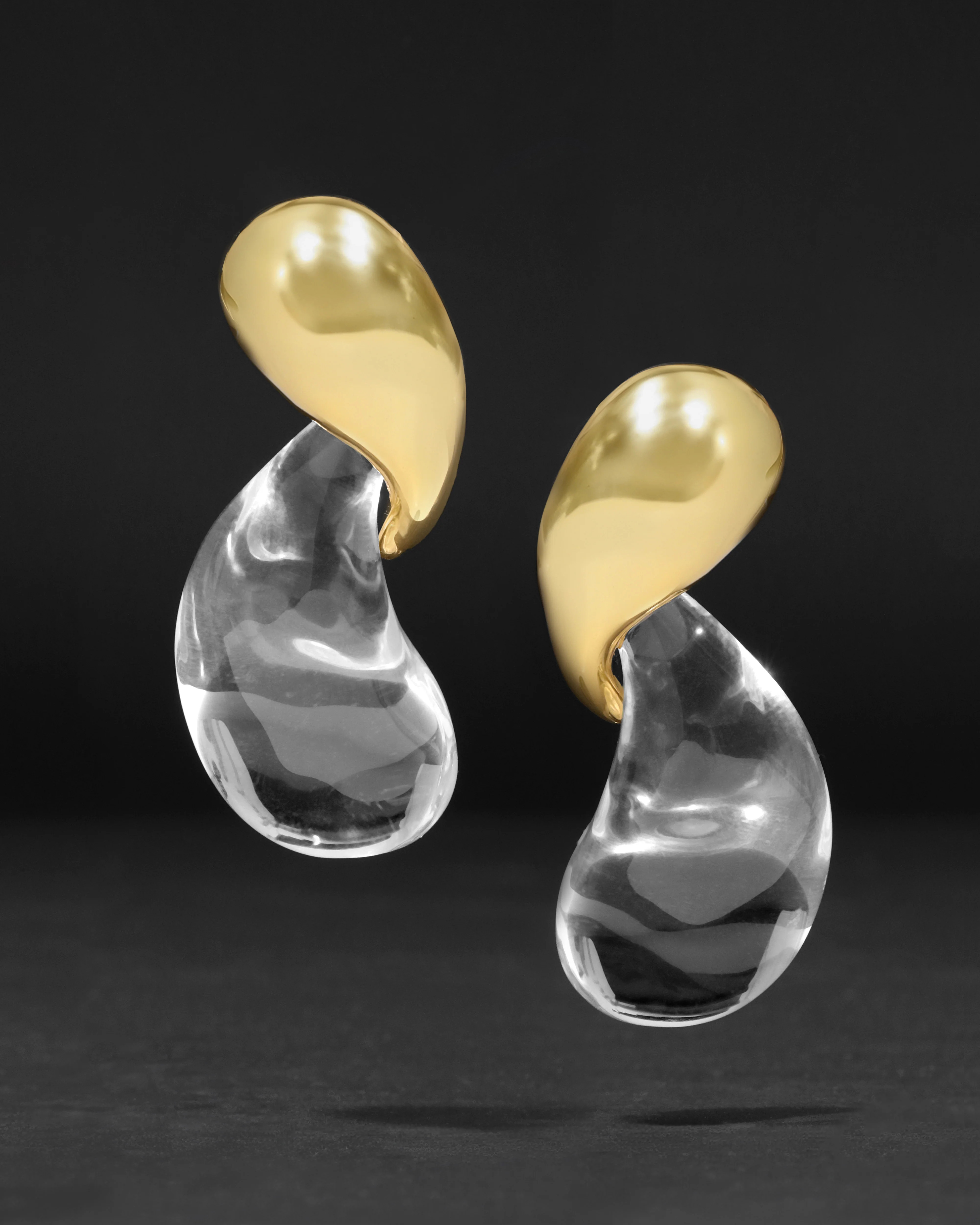 Alexis Bittar Liquid Lucite Modernist Earrings in Gold | Statement Jewelry from Alexis Bittar | Alexis Bittar