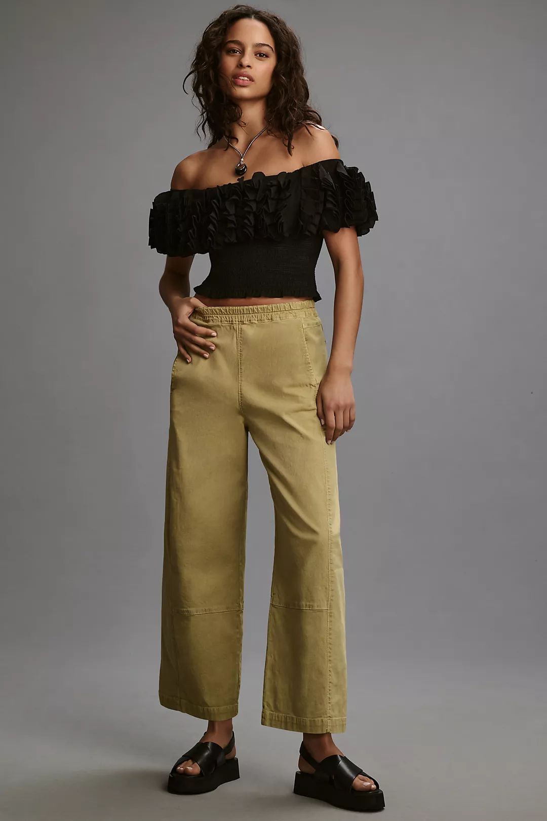The Izzie Relaxed Pull-On Barrel Pants by Pilcro | Anthropologie (US)