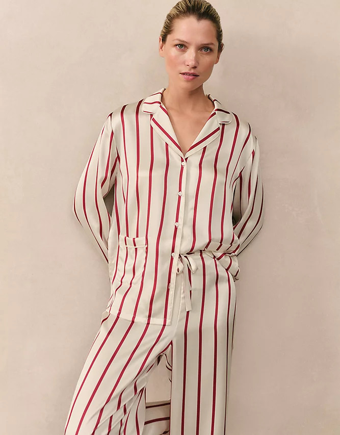 Silk Classic Stripe Pyjama Set | The White Company UK & ROW