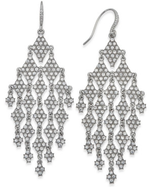Inc Silver-Tone Crystal Chandelier Earrings, Created for Macy's | Macys (US)