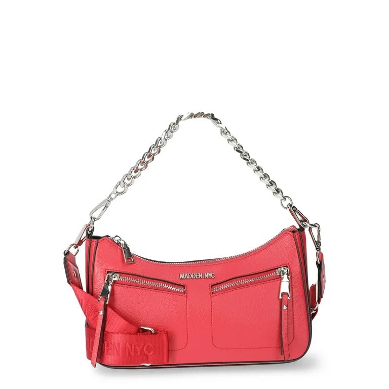 Madden NYC Women's Double Front Pocket Crossbody, Red | Walmart (US)