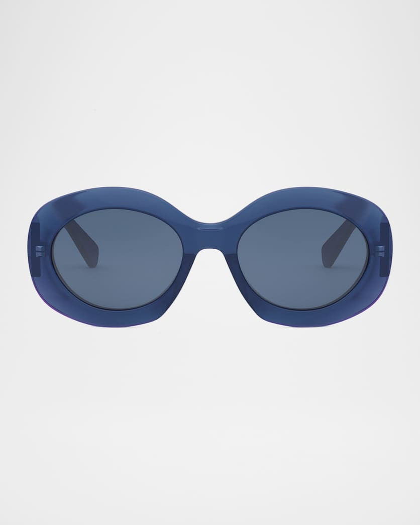 Triomphe Round Acetate Sunglasses | Neiman Marcus
