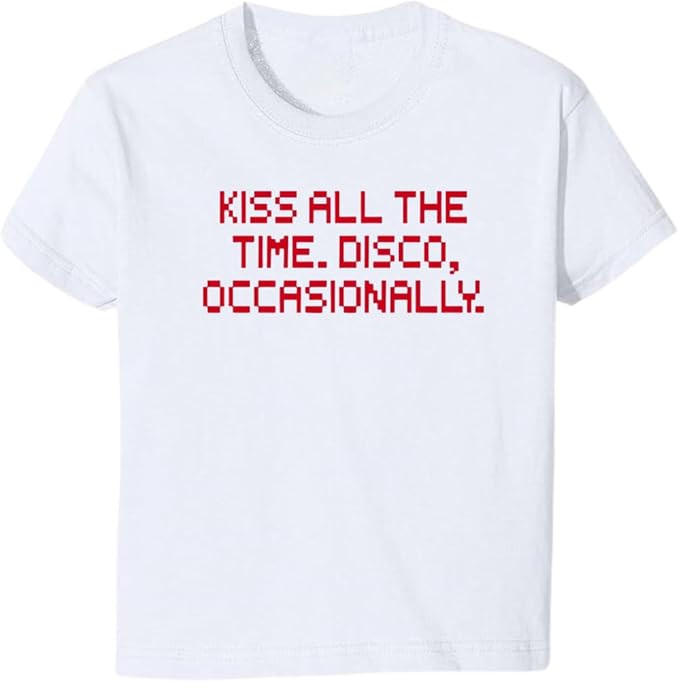 Kiss All The Time Disco Occasionally Baby Tee Cropped T-Shirt - Harry Inspired Concert Outfit Top... | Amazon (UK)