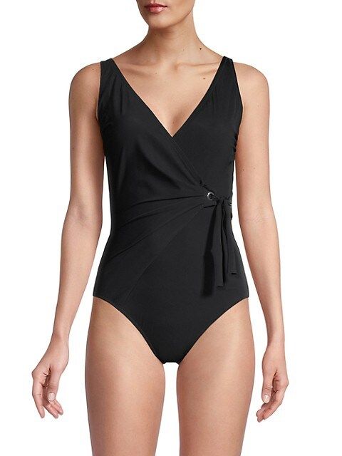Vogue V-Neck Tie One-Piece Swimsuit | Saks Fifth Avenue OFF 5TH