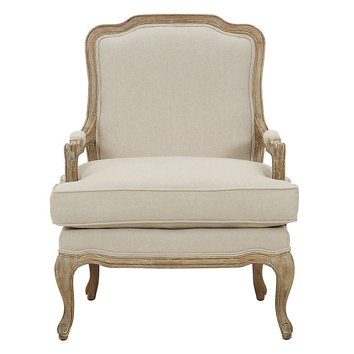 Mikaela Chair French Louis XV Style with Limed Oak & Down Blend Cushion | Ballard Designs, Inc.