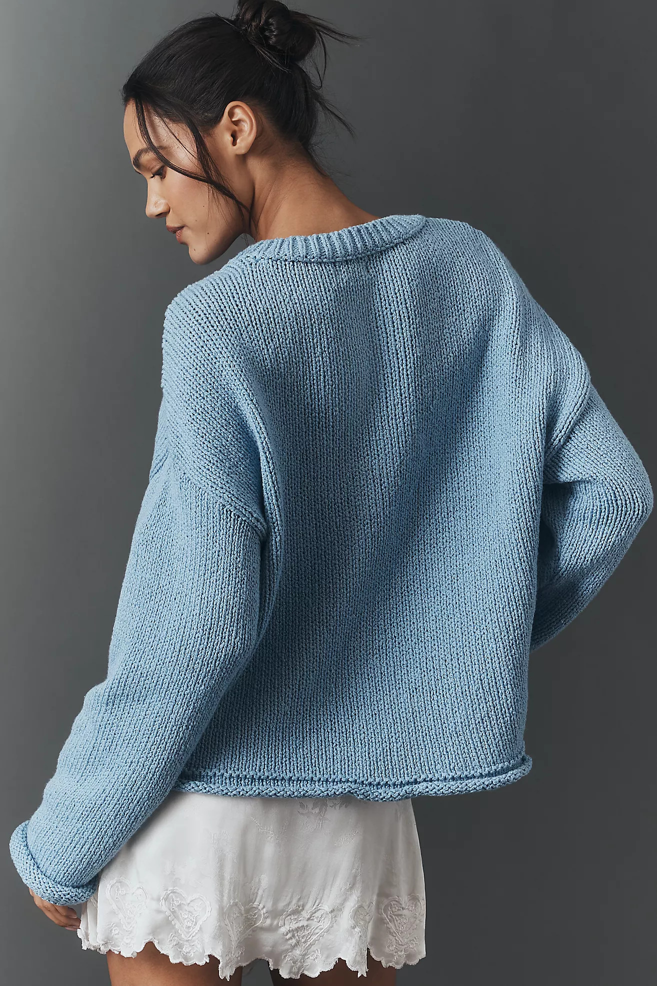 The Harlow Oversized Roll-Hem Sweater by Pilcro | Anthropologie (US)