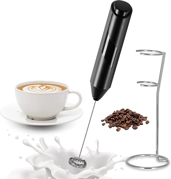 YSSOA Electric Milk Frother Handheld with Stainless Steel Stand Battery Operated Whisk Drink Mixe... | Amazon (US)