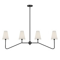Electro bp;47"W 4-Light Linear Kitchen Island Lighting Fixture Classic Chandeliers Matt Black wit... | Amazon (US)