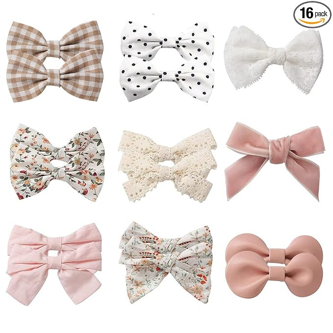 Baby Hair Clips Fully Lined Non Slip Hair Pins Baby Girls Hair Bows Barrettes Hair Accessories fo... | Amazon (US)
