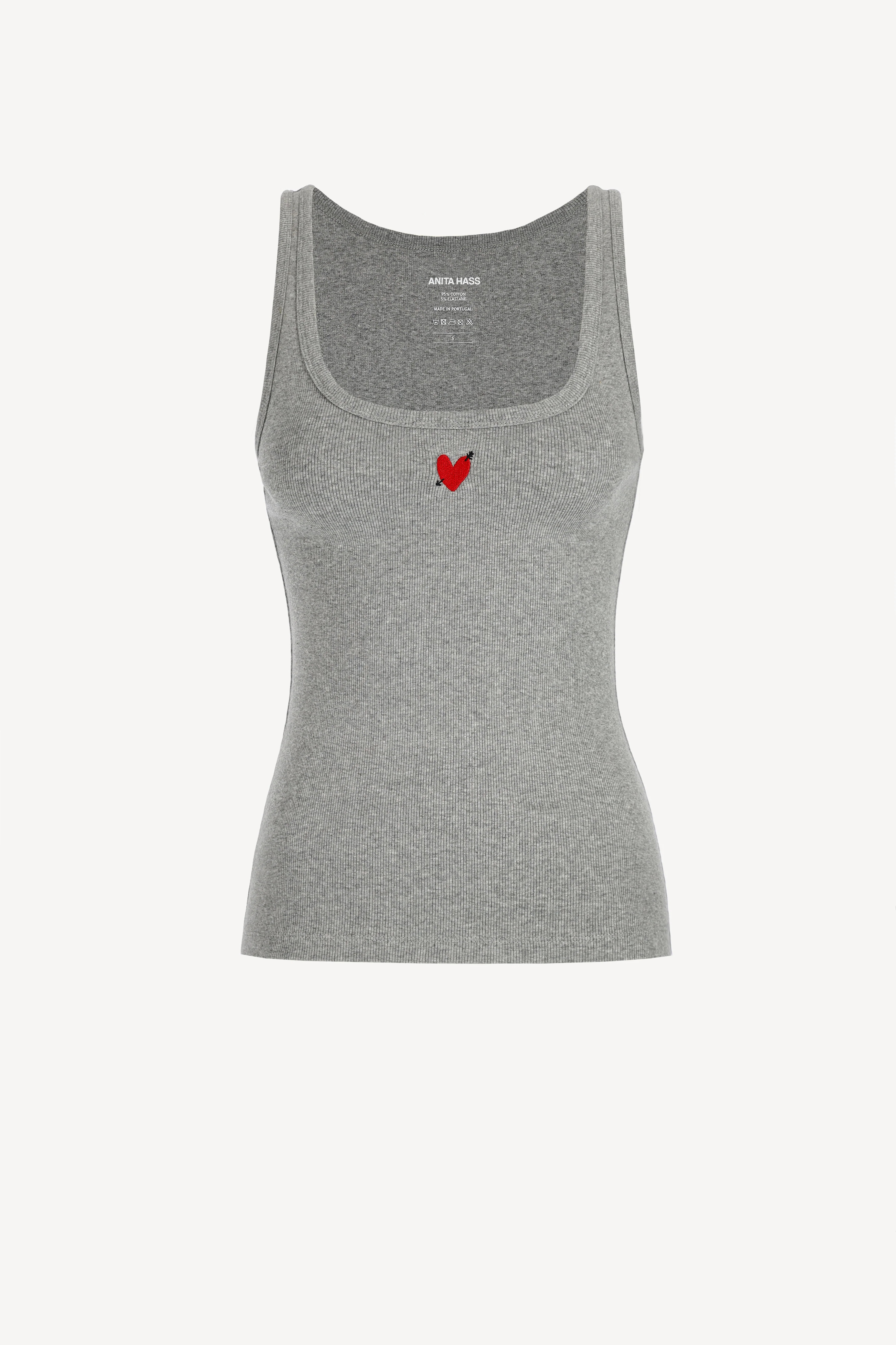 Tank Top 'Heart' in Light Grey | ANITA HASS