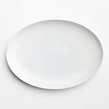 Aspen 16.125" Porcelain Coupe Oval Platter | Crate & Barrel | Crate & Barrel