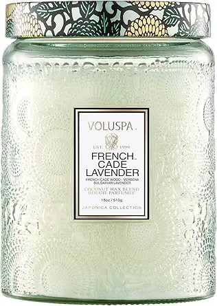 Voluspa French Cade Lavender Candle, 18 oz, Coconut Wax Blend, Scented Candles for Home, 100 Hour... | Amazon (US)