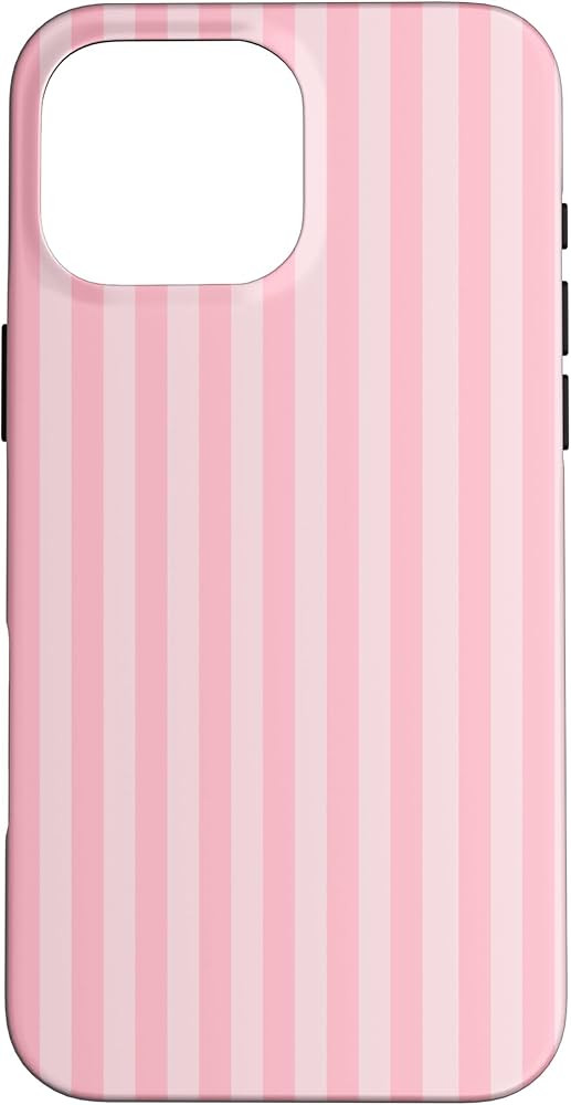 Pastel Pink Stripes Geometric Vertical Lines Girly Pattern Case for iPhone 16 Pro Max | Amazon (US)