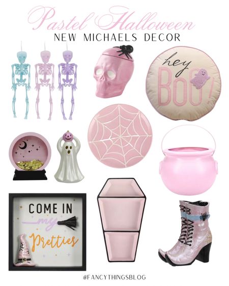 NEW pastel Halloween decor at Michaels! Launches 8/18 💕 it’s all so cute!! 

Fall decor, pink Halloween, cookie jar, witch boots, coffin serving dish, tabletop decor, sign, pastel skeleton decor, pink Halloween plate, ghost decor, throw pillows, fancythingsblog

#LTKunder50 #LTKSeasonal #LTKhome