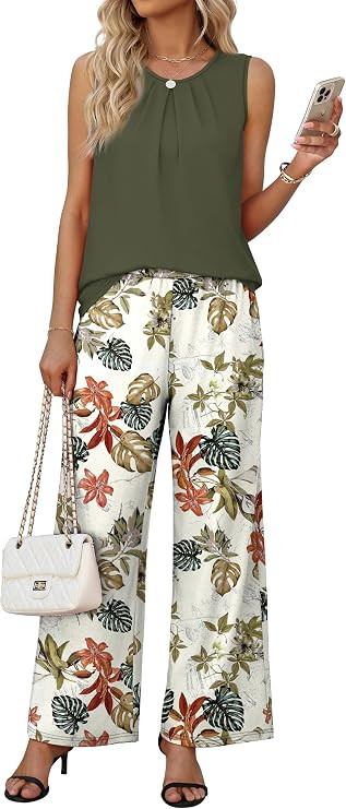 WIHOLL Two Piece Sets for Women Summer Outfits Lounge Sets Beach Vacation Clothes Travel Airport ... | Amazon (US)