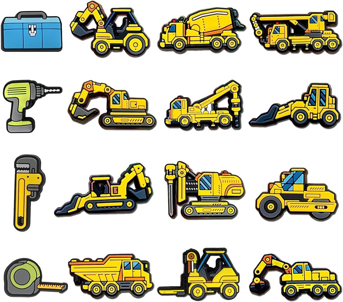 Excavator Engineering Truck Croc Charms Shoe Decoration Charms for Kids Boys Girls, Construction ... | Amazon (US)