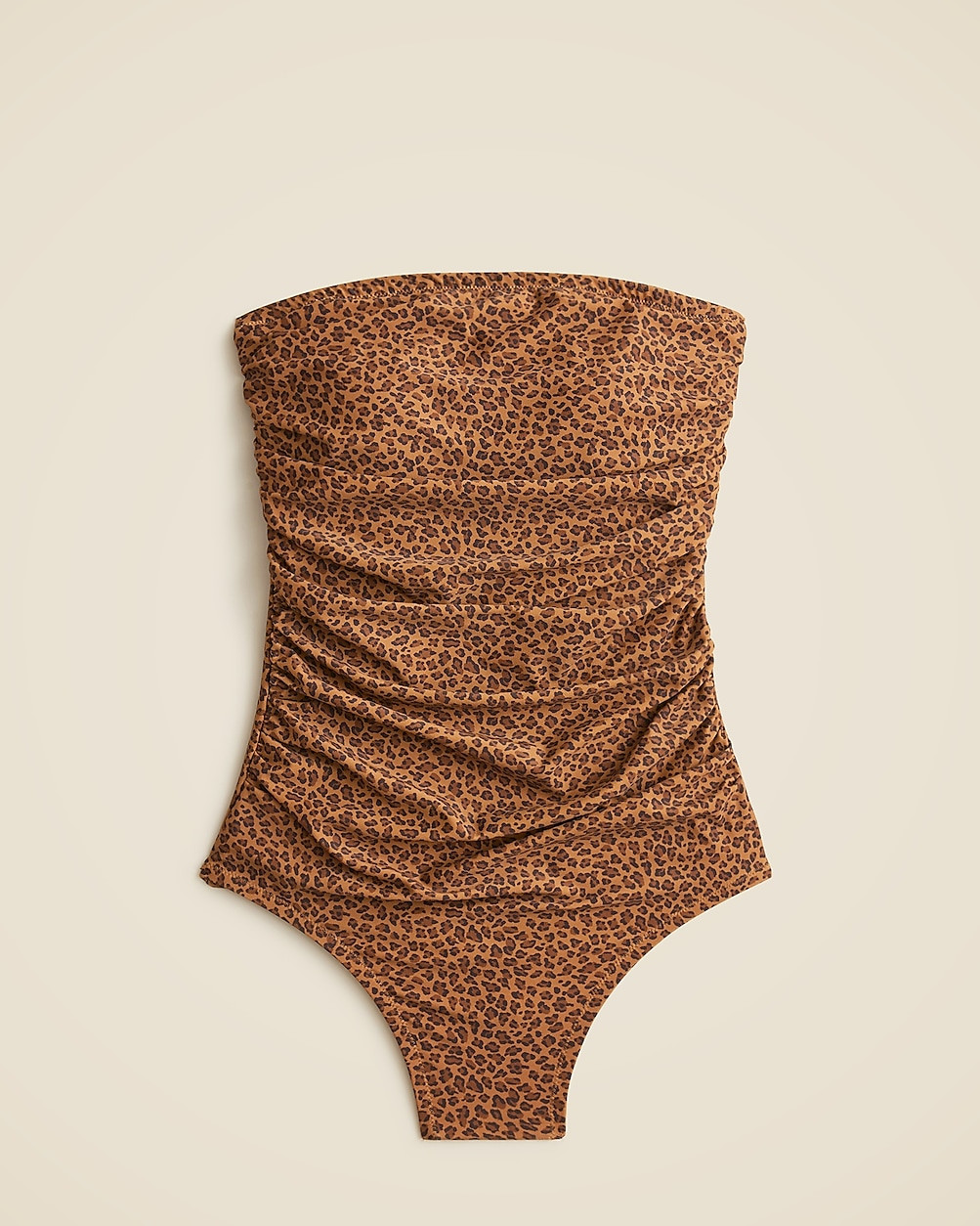 Gemma ruched bandeau one-piece in leopard print | J. Crew US
