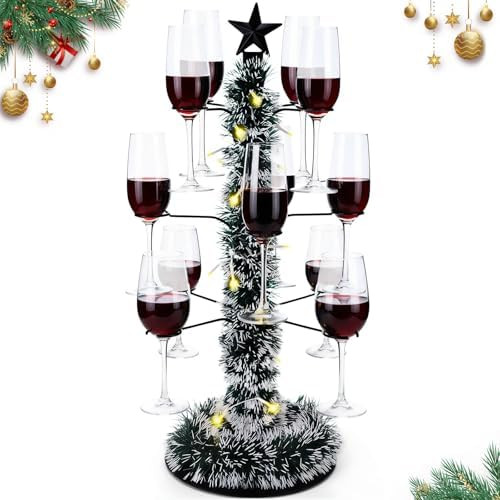 Christmas Cocktail Tree Stand for Drinks 3 Tier 12 Holders Champagne Drink Tree Tower Margarita S... | Amazon (US)