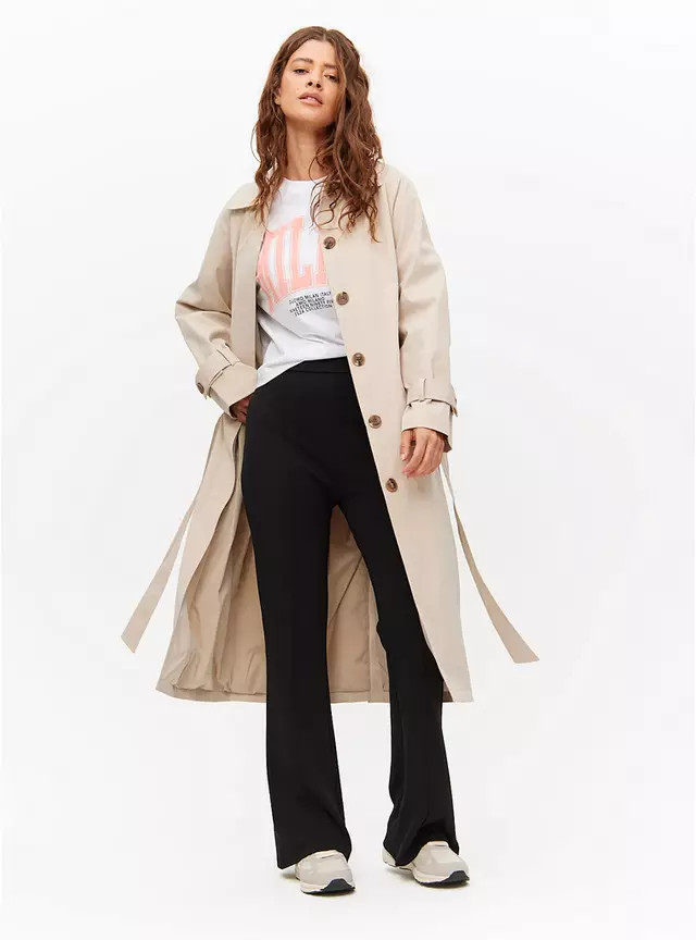 Buy Stone Longline Belted Trench Coat M | Coats | Tu | Tu Clothing
