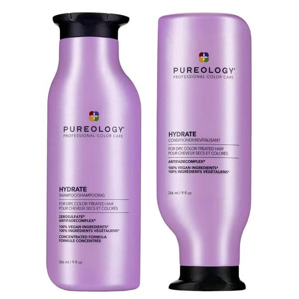 Pureology Hydrate Shampoo and Conditioner Moisturising Bundle for Dry Hair, Sulphate Free for a G... | Look Fantastic (ROW)