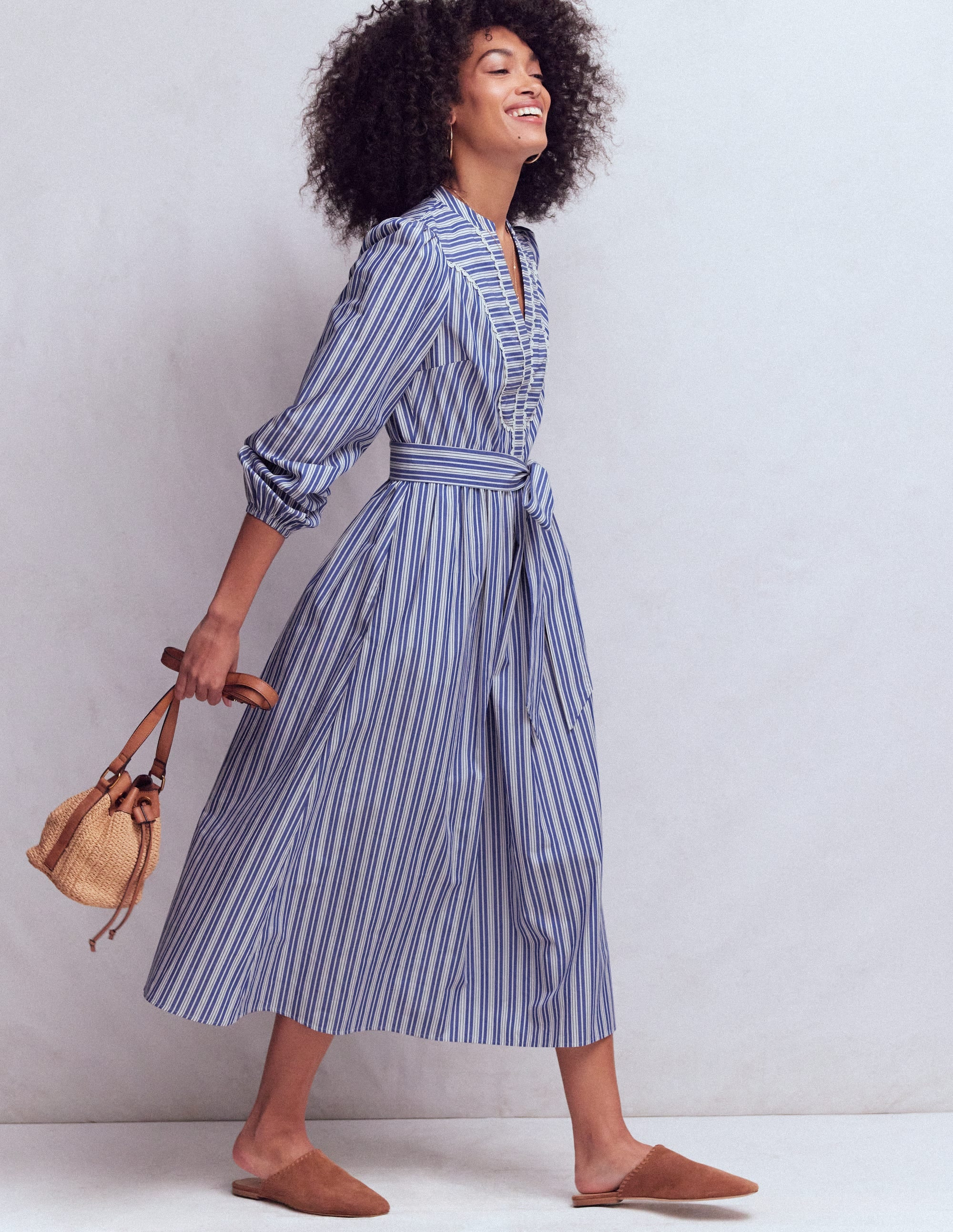 Octavia Cotton Dress
                    
                      
                        Blue Ivo... | Boden UK