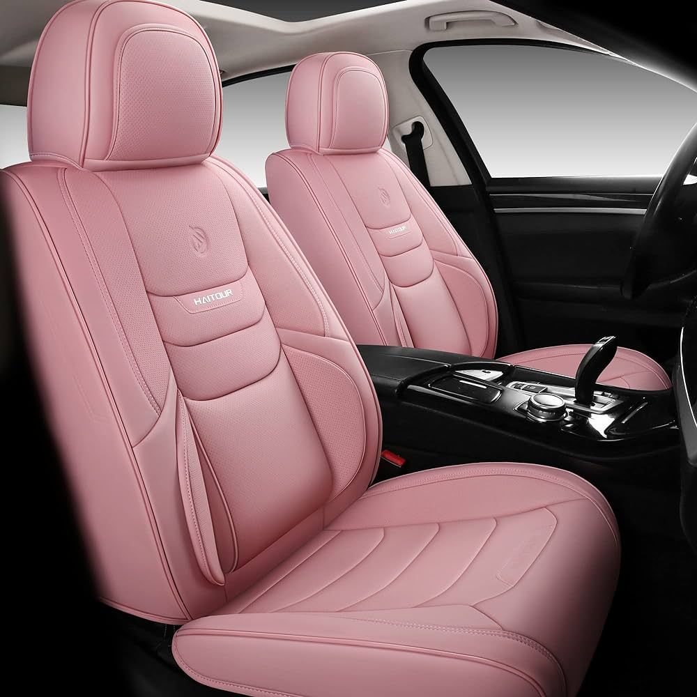 HAITOUR Full Coverage Leather Car Seat Covers Full Set Universal Fit for Most Cars Sedans Trucks ... | Amazon (US)