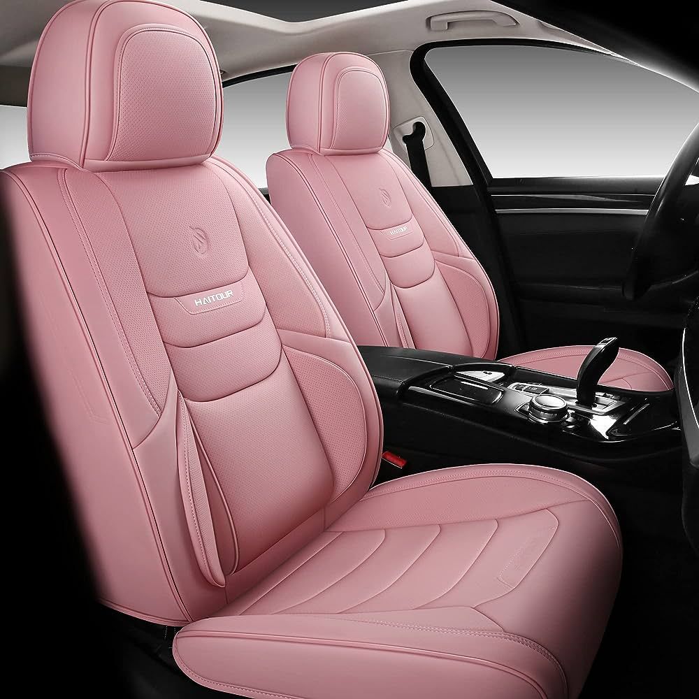 HAITOUR Full Coverage Leather Car Seat Covers Full Set Universal Fit for Most Cars Sedans Trucks ... | Amazon (US)