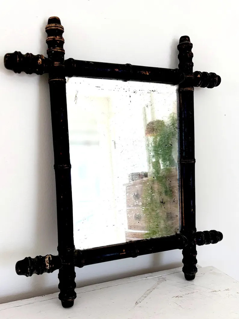 Antique French Faux Bamboo Mirror - Etsy | Etsy (Global)