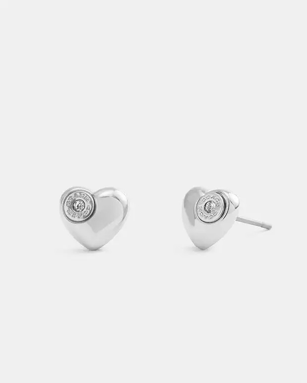 Open Circle Heart Stud Earrings | Coach Outlet US