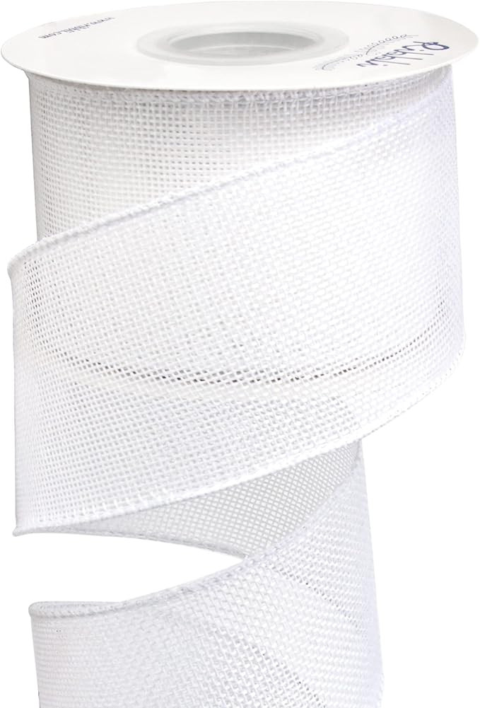 Ribbli White Burlap Wired Ribbon,2-1/2 Inch x 10 Yard, Wired Edge Ribbon for Big Bow,Wreath,Tree ... | Amazon (US)