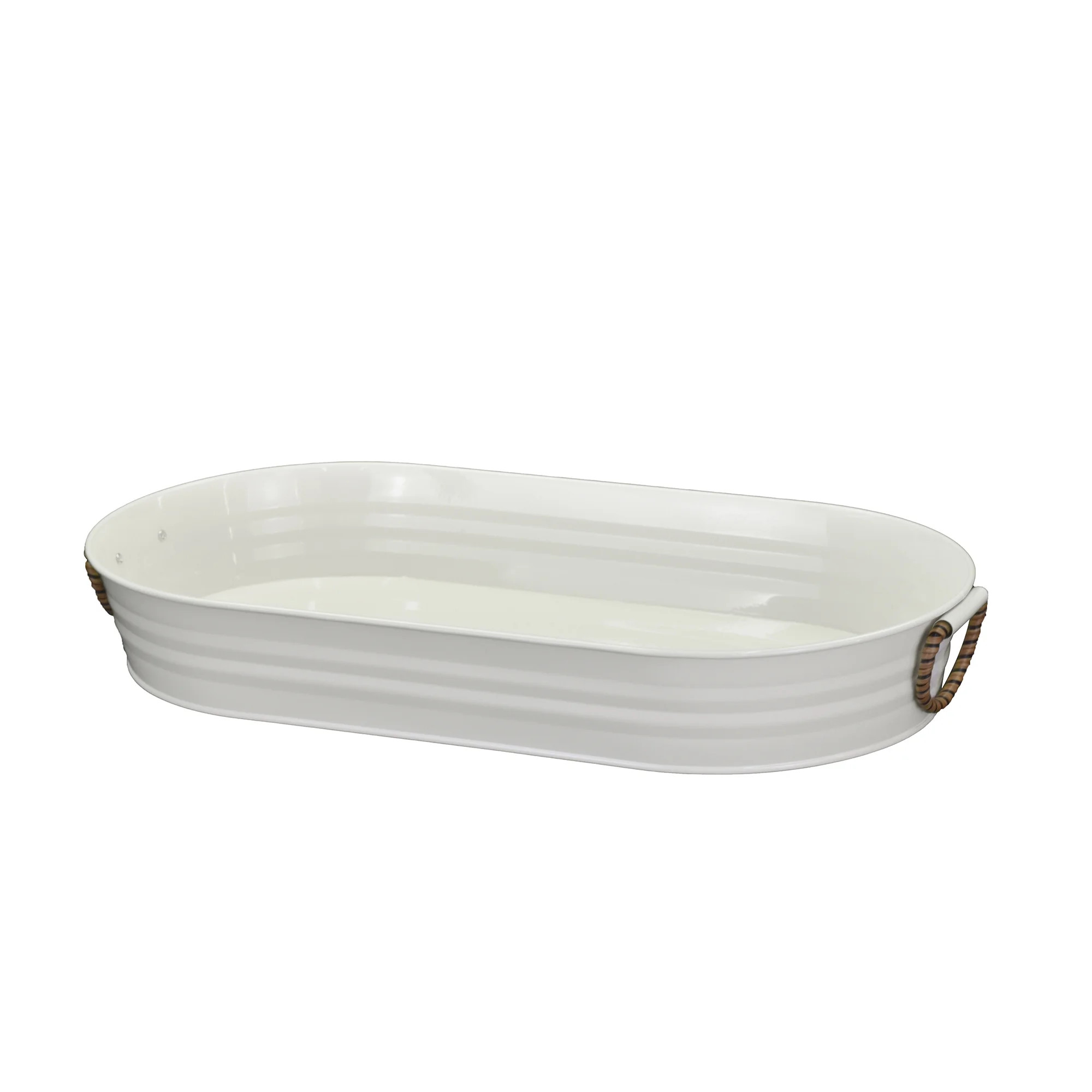 Better Homes & Gardens Vanilla White Galvanized Steel Oval Tray,19.88 in x 10.63 in | Walmart (US)