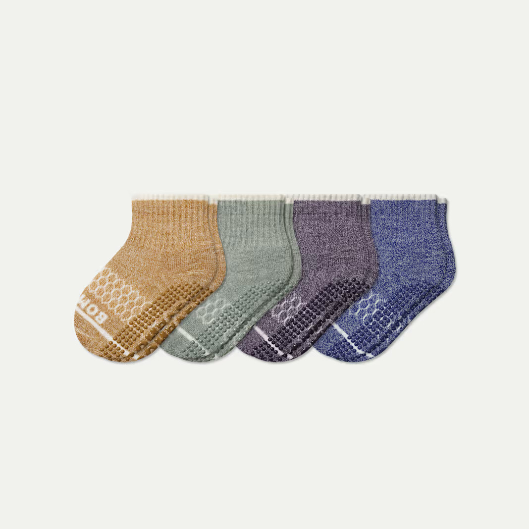 Toddler Merino Wool Blend Gripper Calf Sock 4-Pack | Bombas