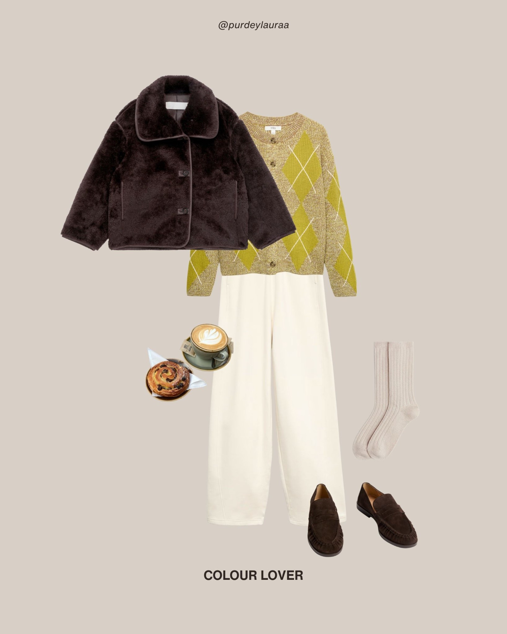 Cosy outfit, comfy outfit, jogger outfit, loungewear outfit, fluffy coat, colourful cardigan, knit cardigan, Marks and Spencer, Arket, H&M

#LTKautumn #LTKwinter #LTKuk